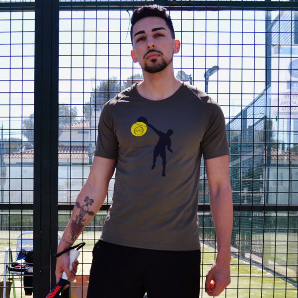 camiseta técnica padel hombre oliva