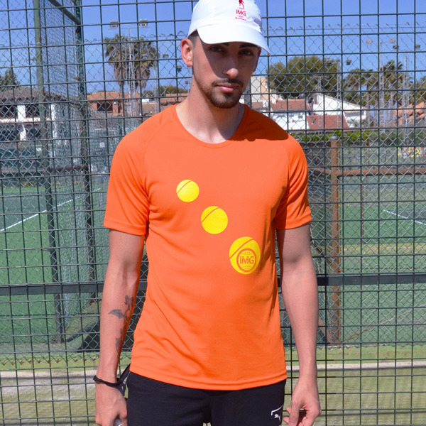camiseta técnica padel hombre orange
