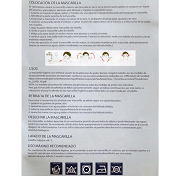 mascarilla higienica reutilizable padel