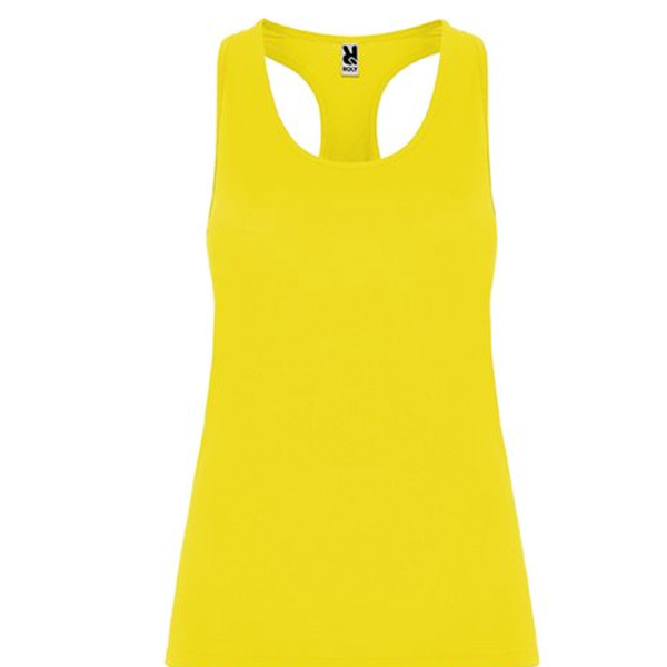 camiseta técnica tirantes mujer amarilla