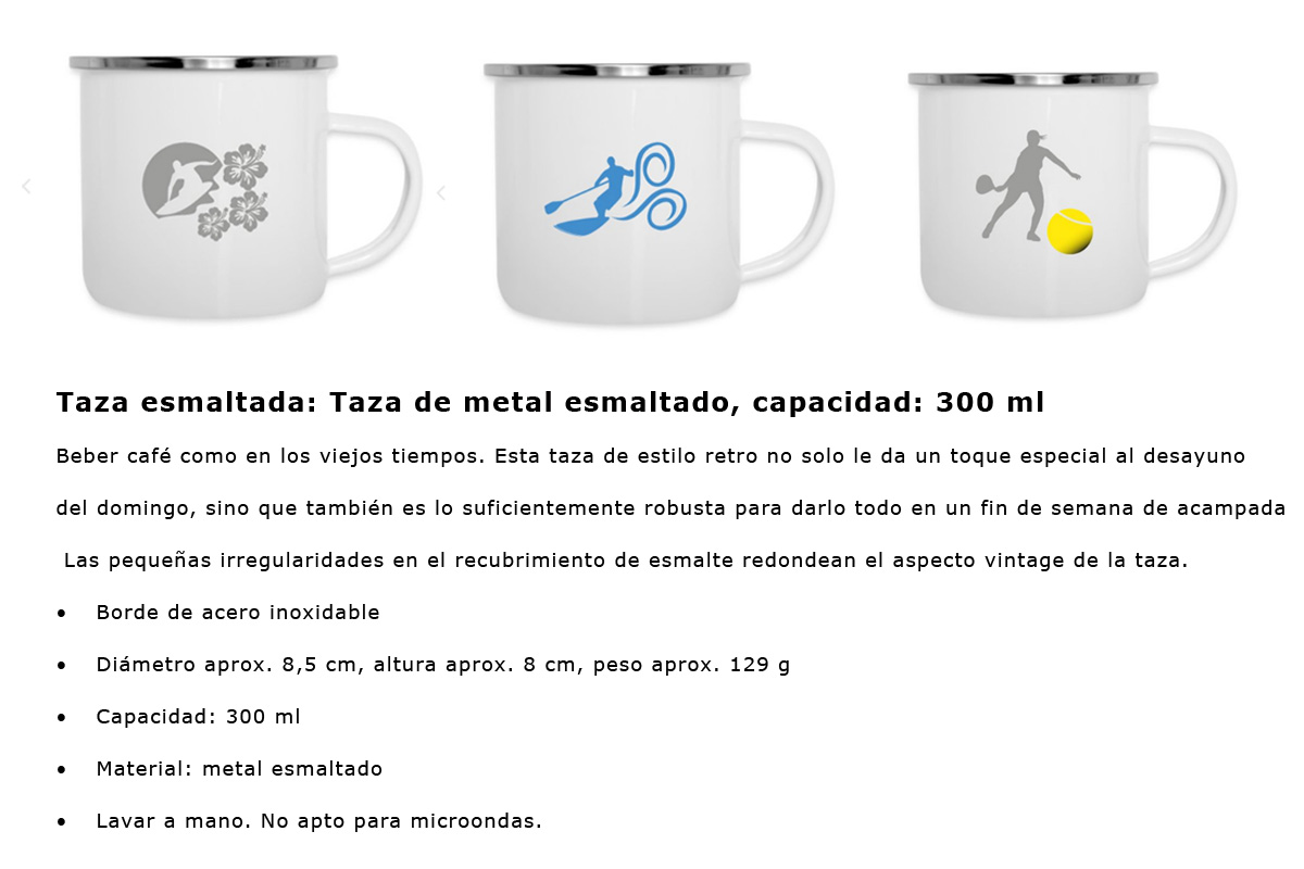 Taza esmaltada personalizada